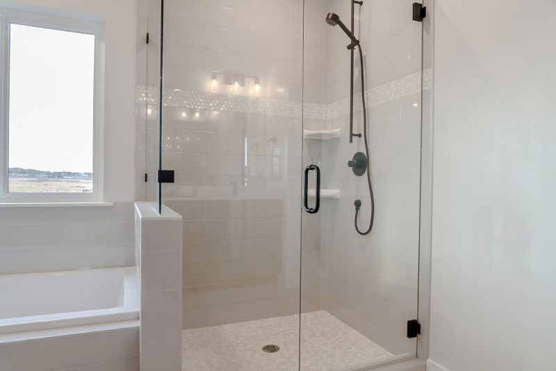 Open Shower with Black Framing